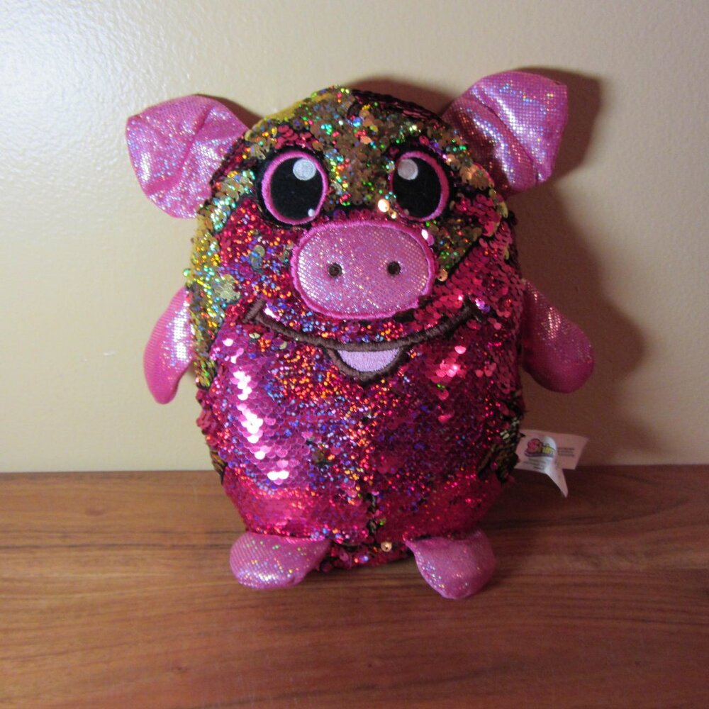 5 for $25 - plush shimmeez sequin polly pig (W3593)